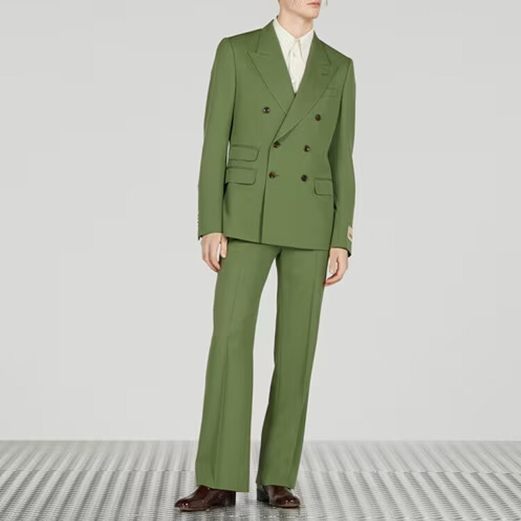 Повседневные брюки мужские зеленые Gucci, зеленый — фото 2