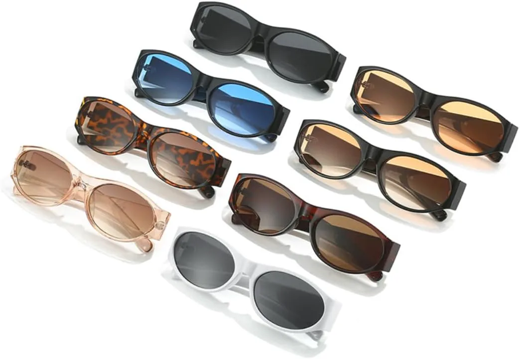 

Ретро овальные солнцезащитные очки для мужчин, модные, с градиентным затемнением, защита от УФ-излучения UV400, оранжевые, для женщин TYUVIVO, Black Champagne