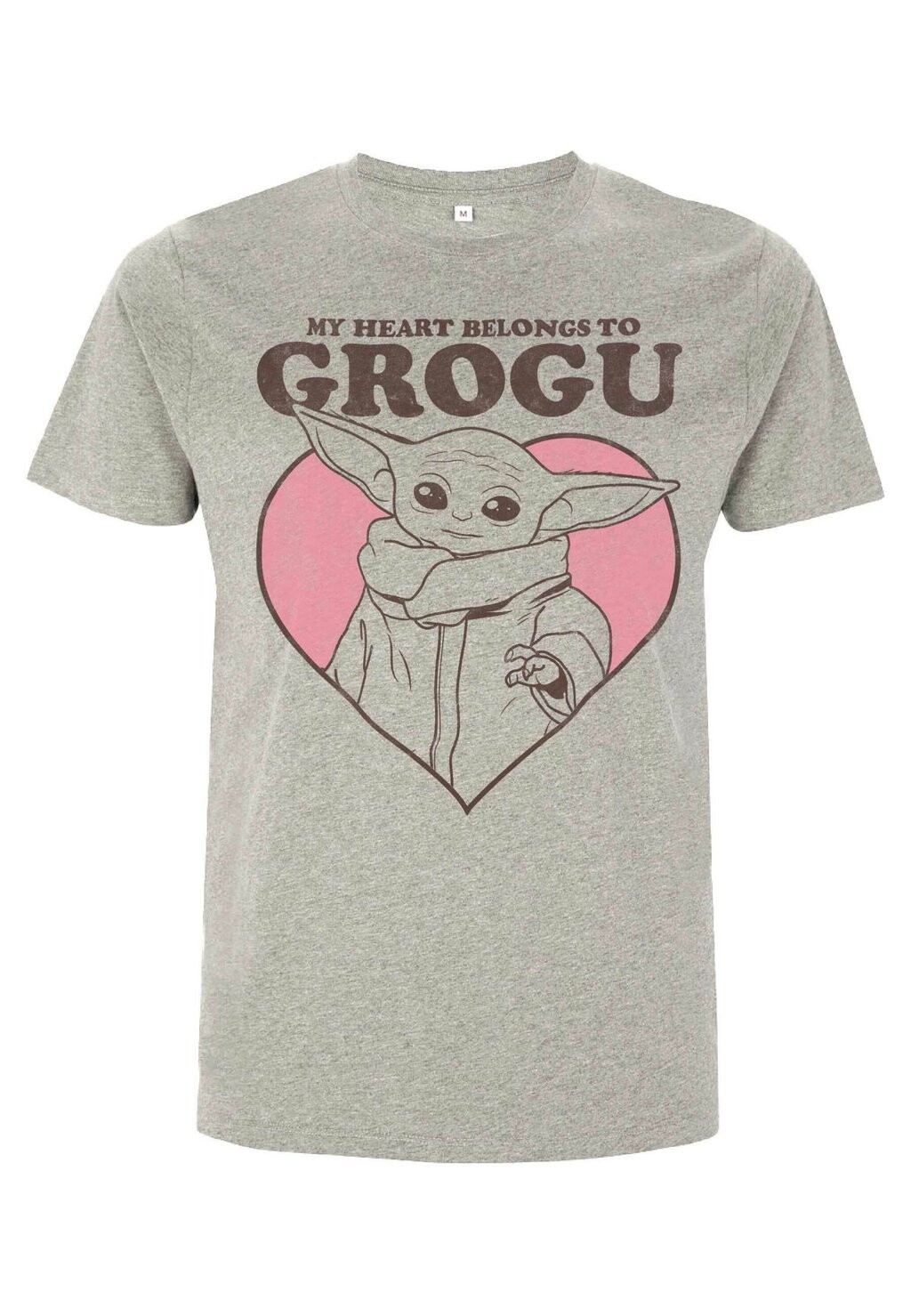 

Футболка с принтом STAR WARS: THE MANDALORIAN MY HEART BELONGS TO GROGU UNISEX Star Wars, цвет Mottled Light Grey