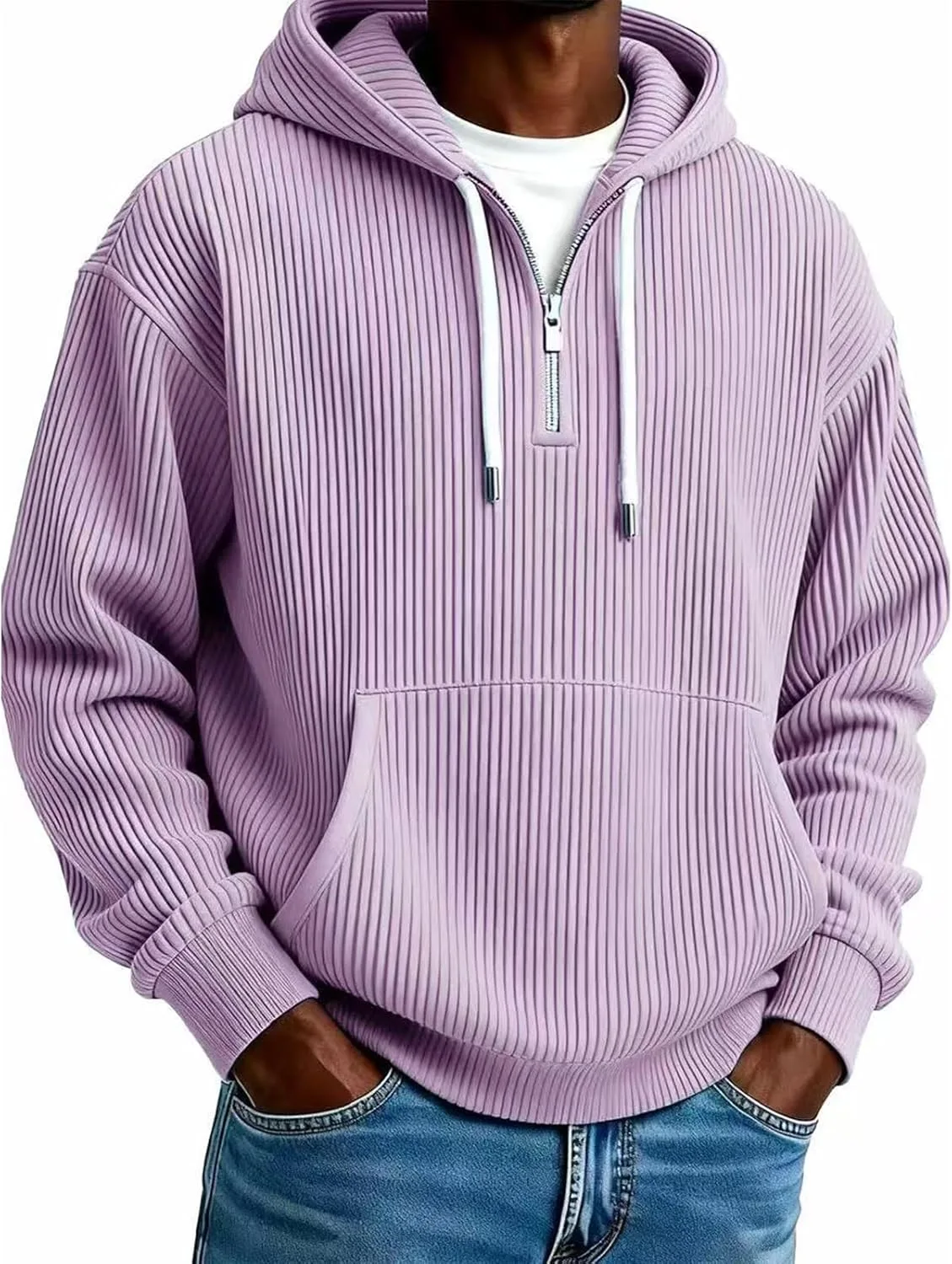 

Толстовка с капюшоном и карманами, мужская, оверсайз, на молнии