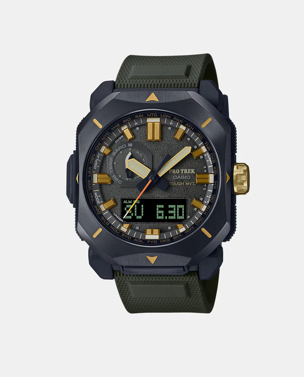 

Protrek PRW6900Y3ER Мужские часы из экологически чистой смолы с солнечной батареей Casio, зеленый