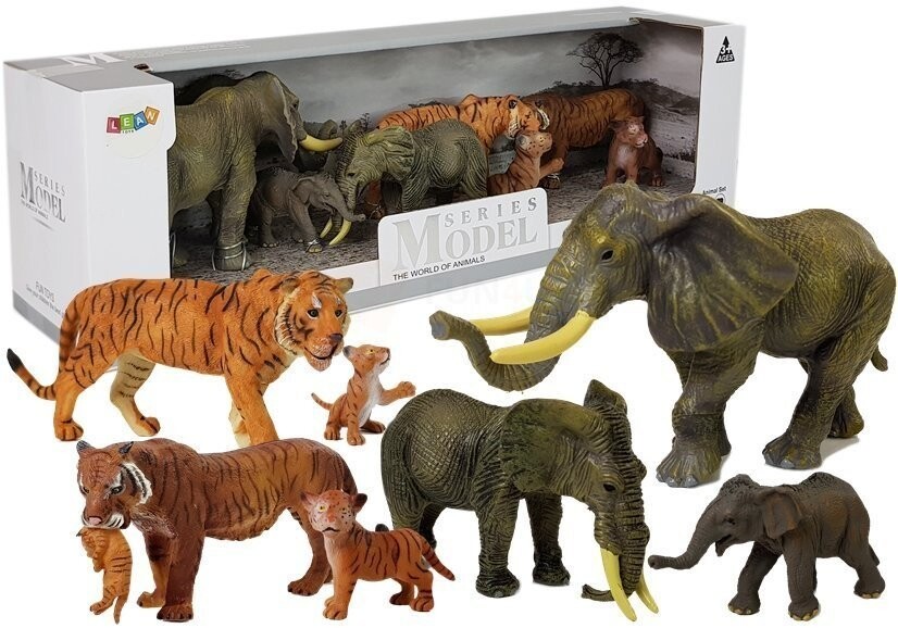 

Набор фигурок Животные Сафари Слон Слоненок Тигренок Lean Toys