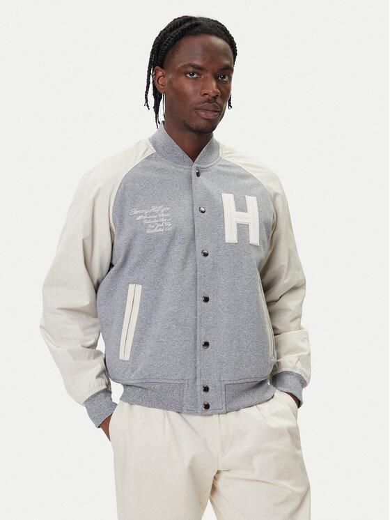 

Куртка-бомбер regular fit Mix Media Varsity MW0MW39684 Tommy Hilfiger, серый