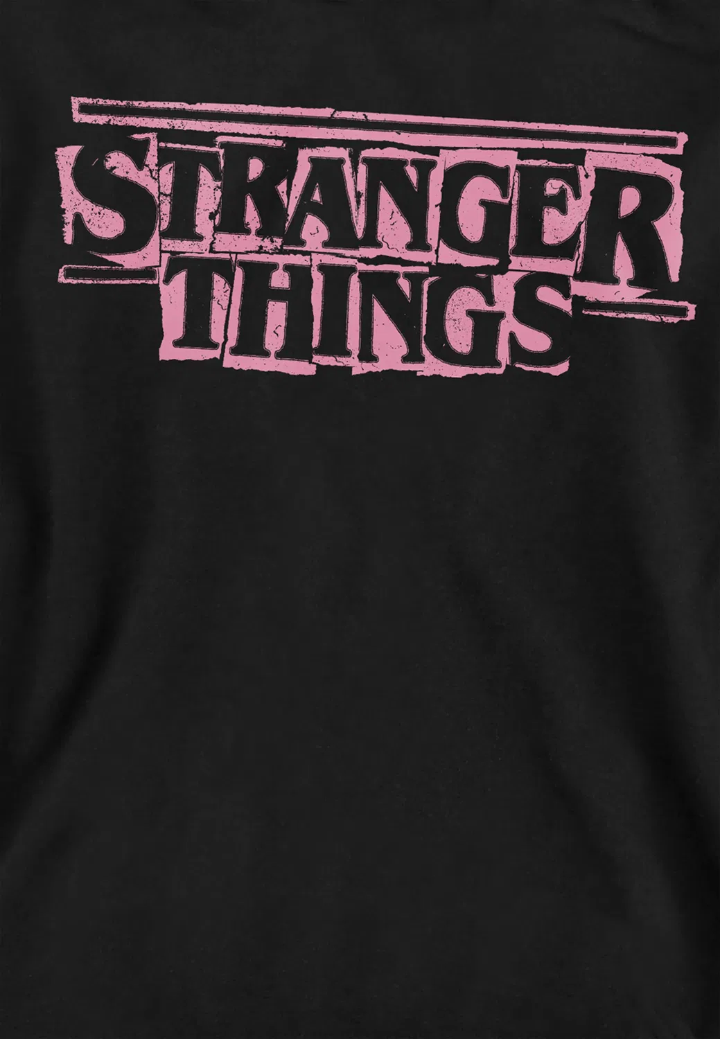 Худи для детей Stranger Things с логотипом, розовое, черный — фото 2