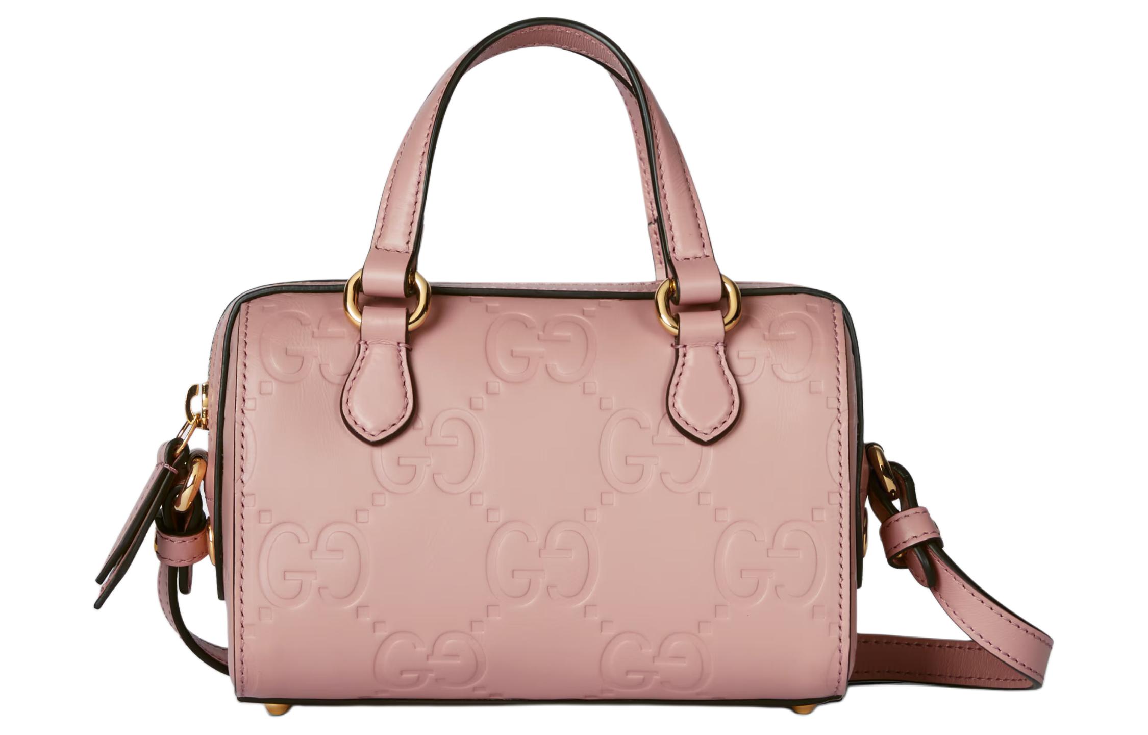 Женская кожаная сумка кроссбоди GUCCI Rose Beige, экстра мини