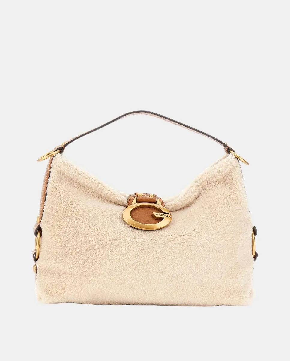 

Средний размер Сумка через плечо из овчины на молнии Guess, белый