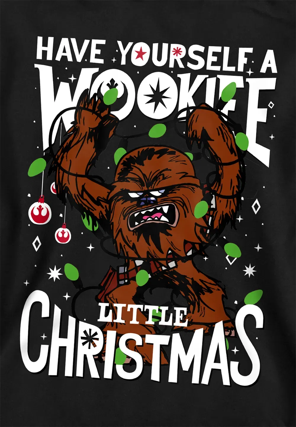 Детский худи Disney Star Wars A Wookie Little Christmas, черный — фото 2