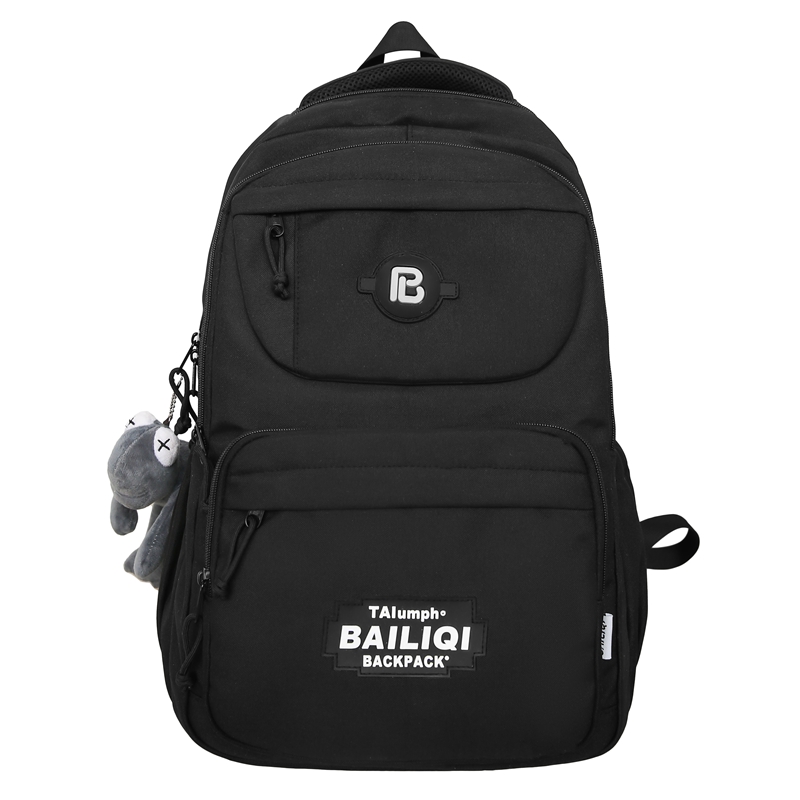 

Shouldcat Нейлоновый рюкзак унисекс черно-серо-белый и сине-белый и хаки, Black+Long-Legged Frog Charm