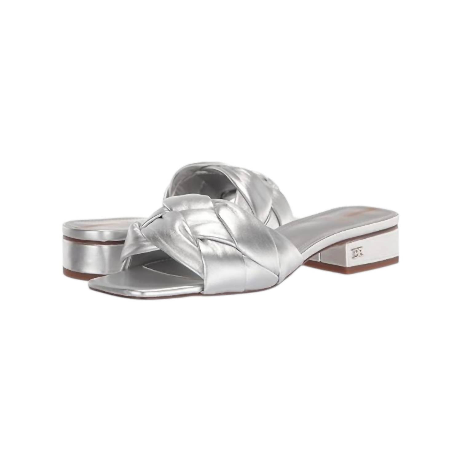 Женские сандалии Dawson Leather Flats из серебристой кожи Sam Edelman, цвет silver leather