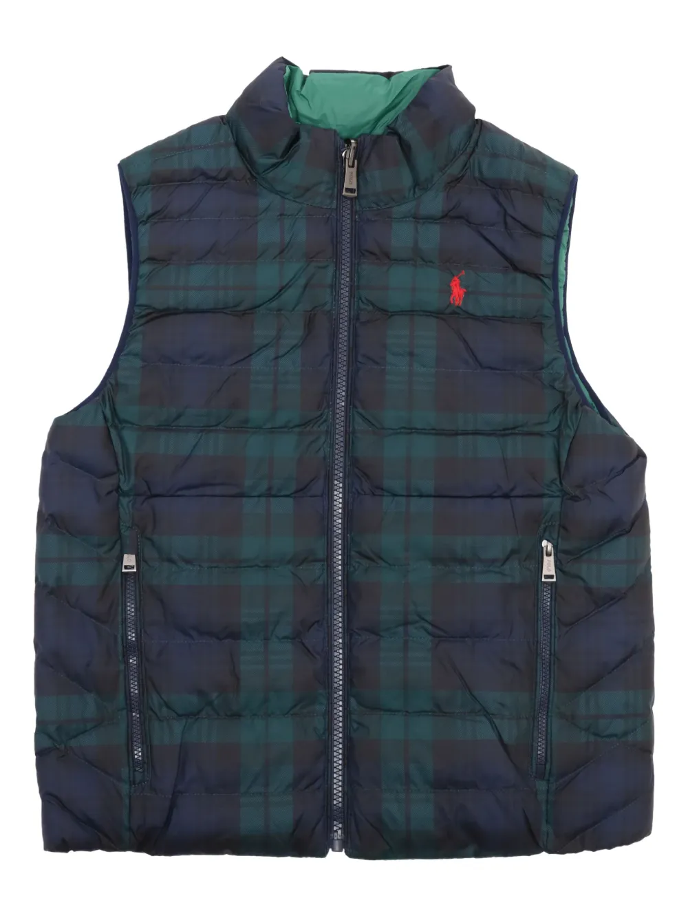 

Двусторонний стеганый жилет в клетку POLO RALPH LAUREN KIDS, синий