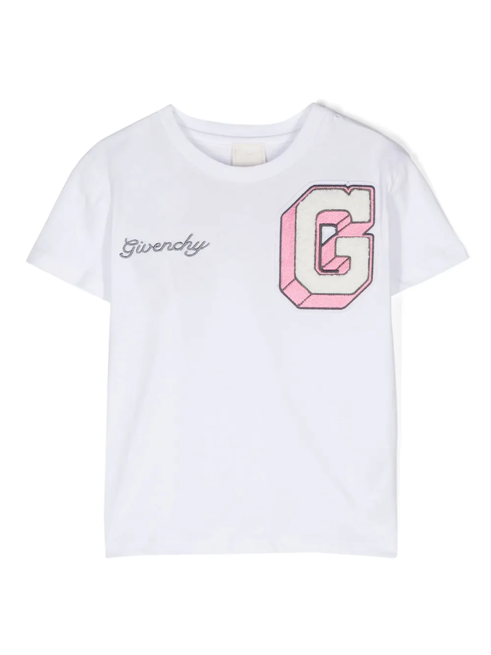 

Футболка с вышитым логотипом Givenchy Kids, белый