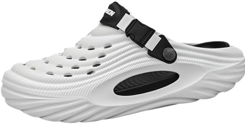 

Мужская летняя обувь слипоны - EVA, дышащий дизайн с вырезами, пляжные сандалии с толстой подошвой Clolinde, белый