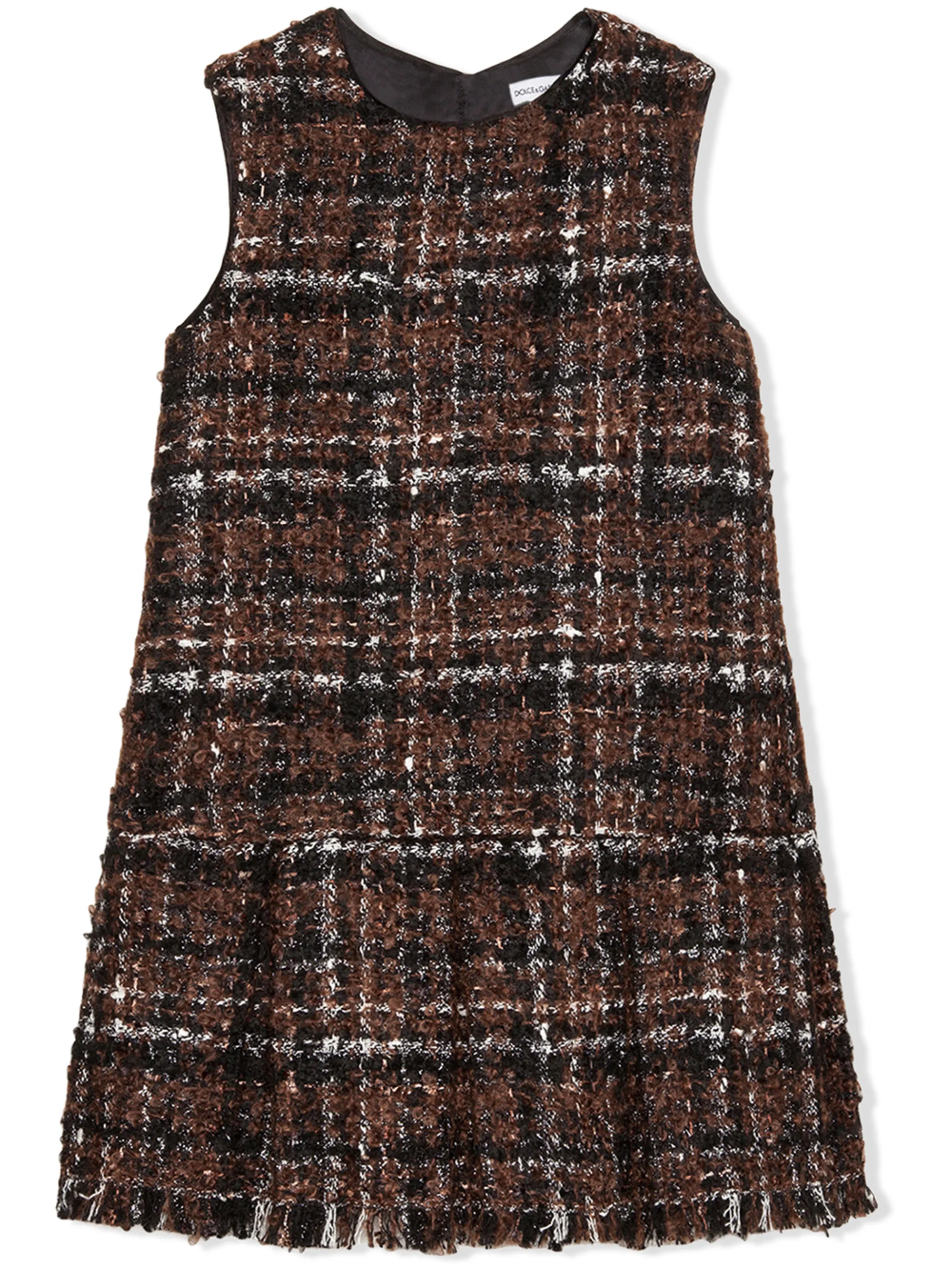 

Твидовое платье в клетку тартан Dolce & Gabbana Kids, коричневый