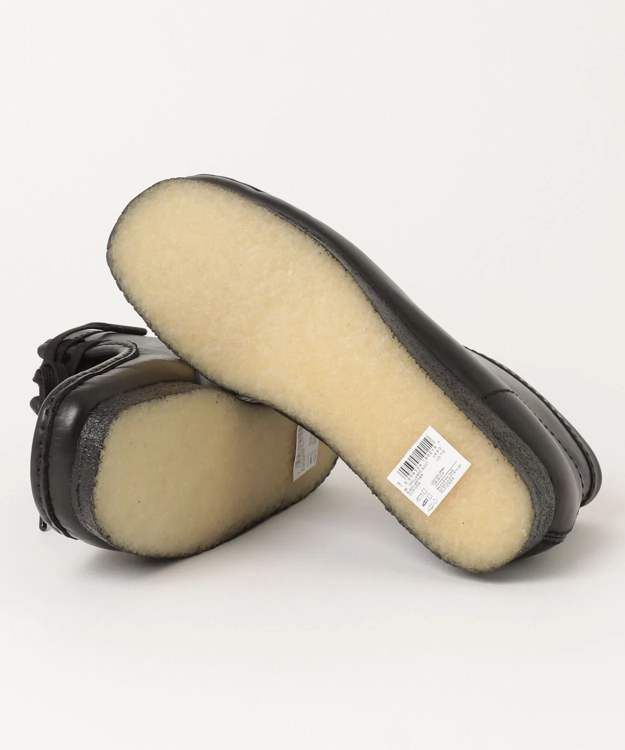 Ботинки Wallabee Boot бренда Clarks из натуральной кожи, черные — фото 3