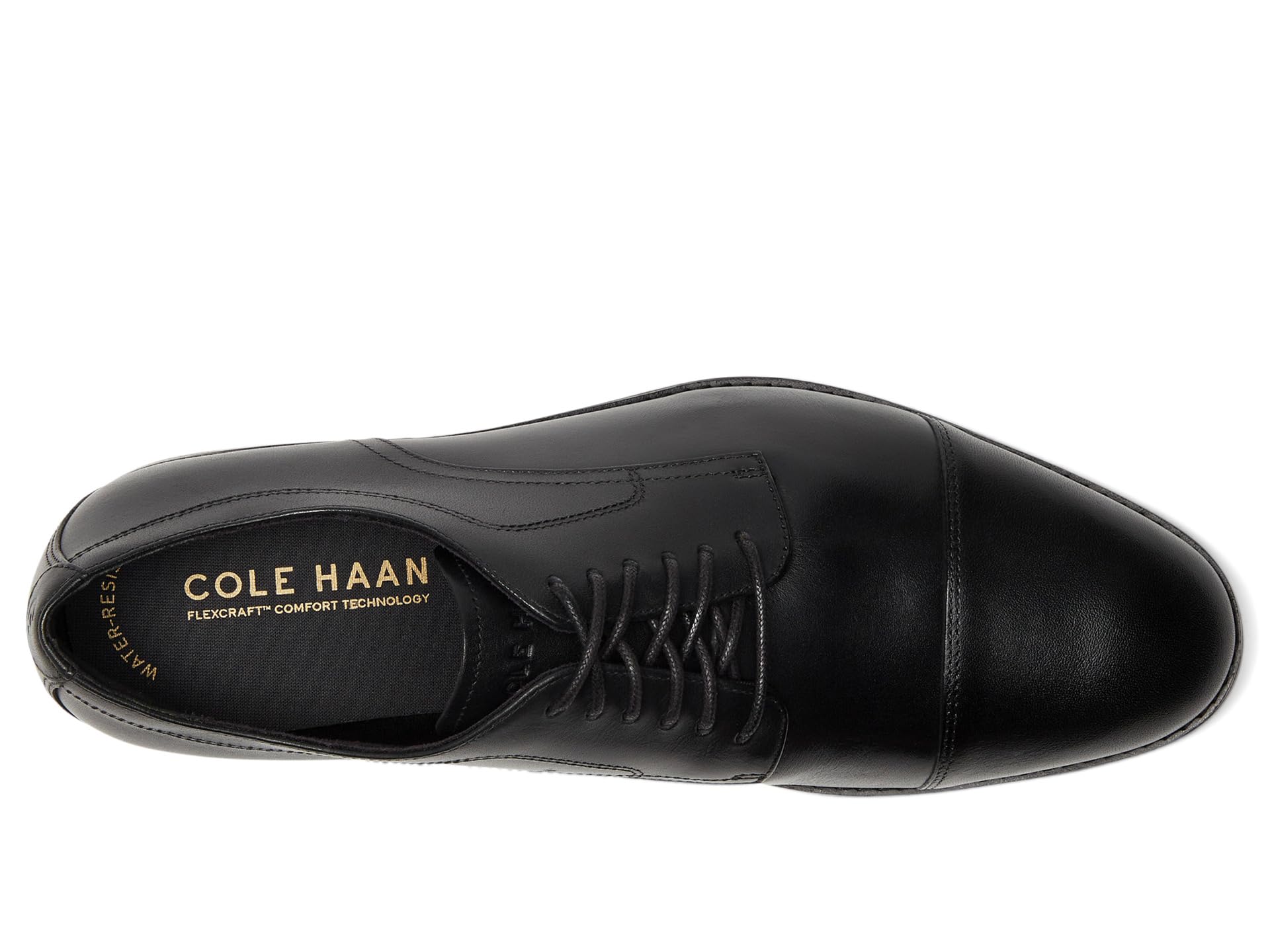 Оксфорды Cole Haan Harmon Grand Cap Toe Oxfords, цвет Black Waterproof/Black/Black — фото 2