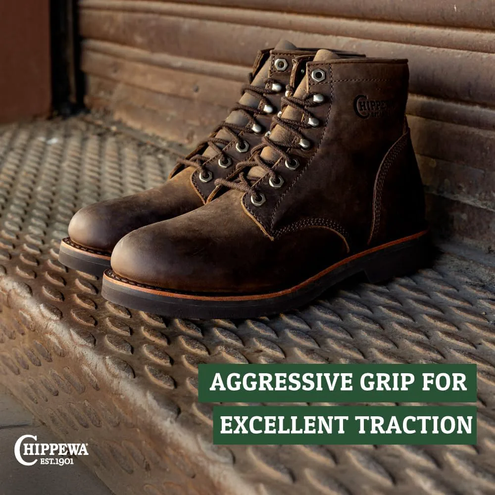 

Мужские рабочие ботинки Chippewa Classic 2 с стальным носком - масло- и противоскользящая обувь - защитные мужские ботинки ASTM F2413 с шнуровкой - верх из цельнозернистой кожи - стелька ортопедическая, с рейтингом EH