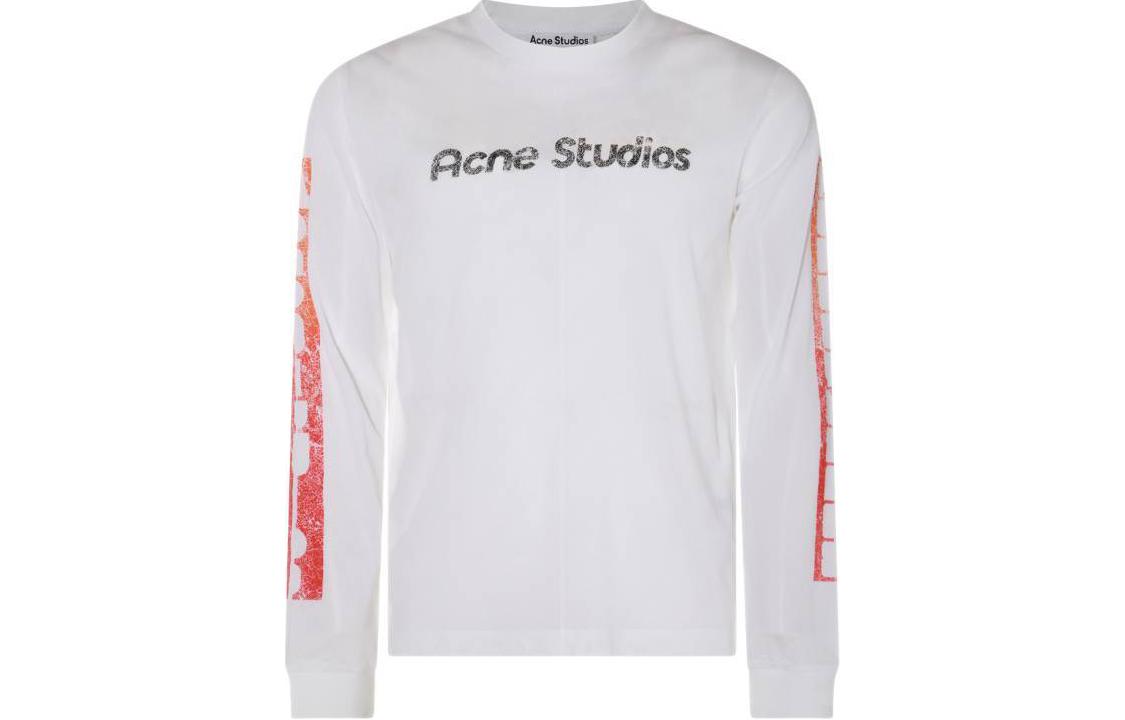 

Футболка с длинными рукавами и детальным логотипом Acne Studios, белый