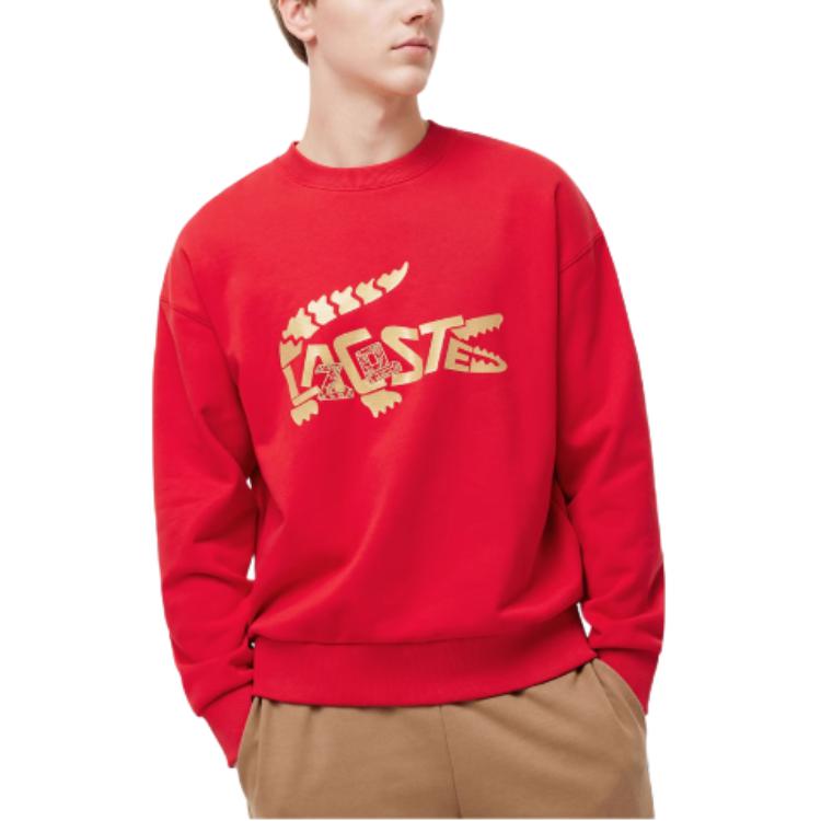 Свитшот LACOSTE Auspicious Snake New Year, красный — фото 4