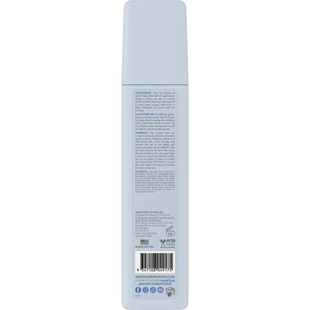 Пенка для автозагара Minetan Self Tan Eraser Foam | Нанесение за 5 минут, лучшее средство для снятия автозагара, для гладкой и чистой кожи, для лица и тела, ультраувлажняющее, 190 мл 198 мл (1 шт.) Minetan Body.Skin, Clear — фото 2
