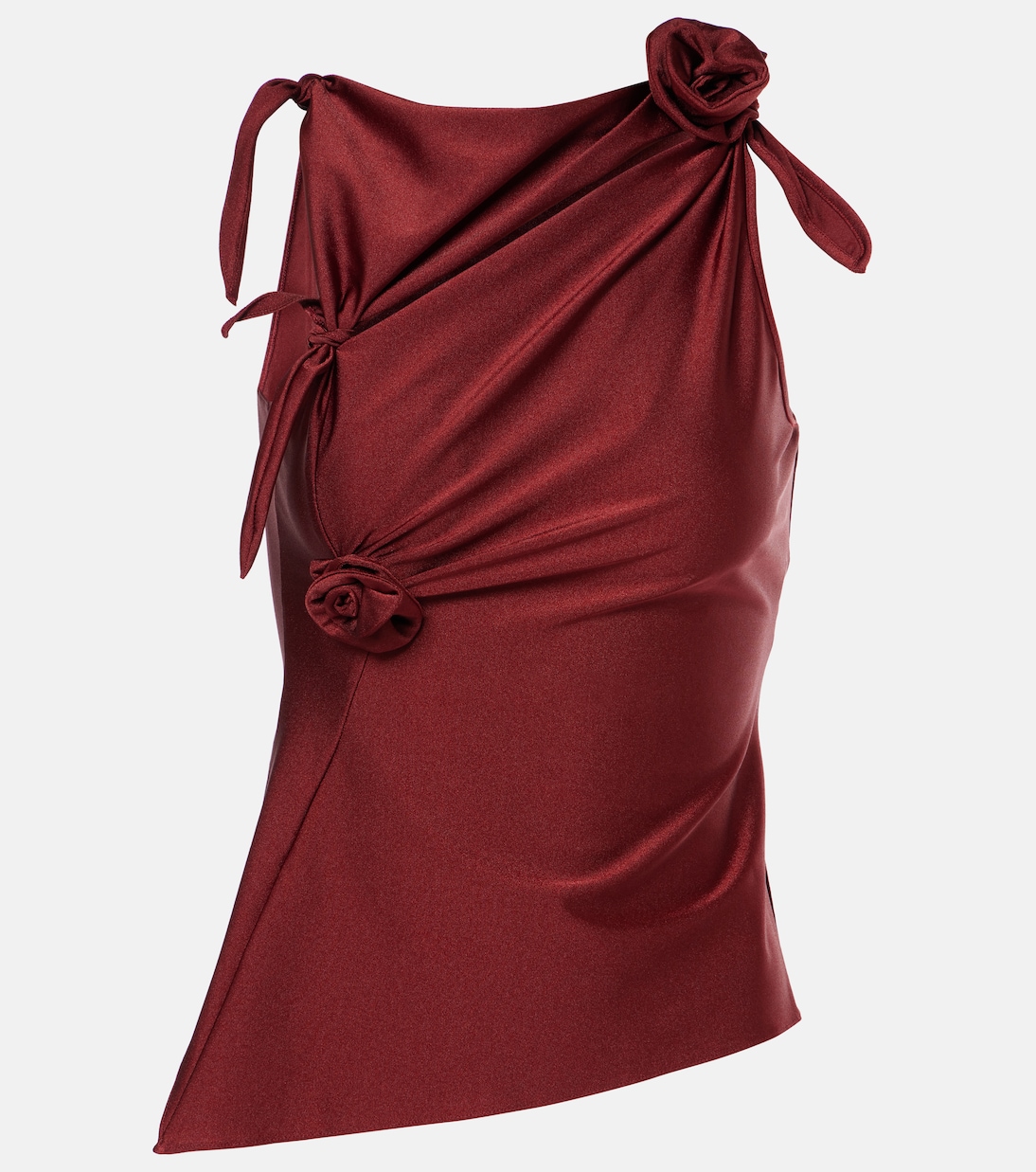 

Асимметричный топ с цветочной аппликацией Coperni, Red Rhubarb