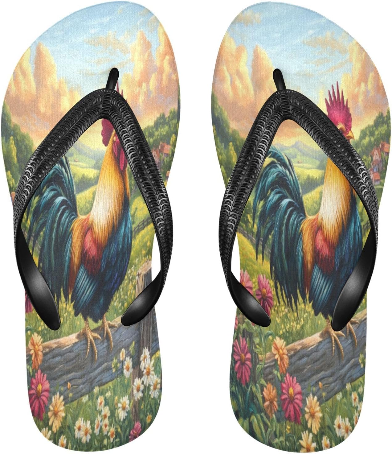 

Шлепанцы с золотым петухом, пляжный душ, резиновые нескользящие летние тапочки для прогулок, мужские и женские Sinestour