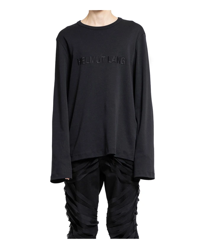 

Футболка оверсайз с вышитым логотипом Helmut Lang, черный