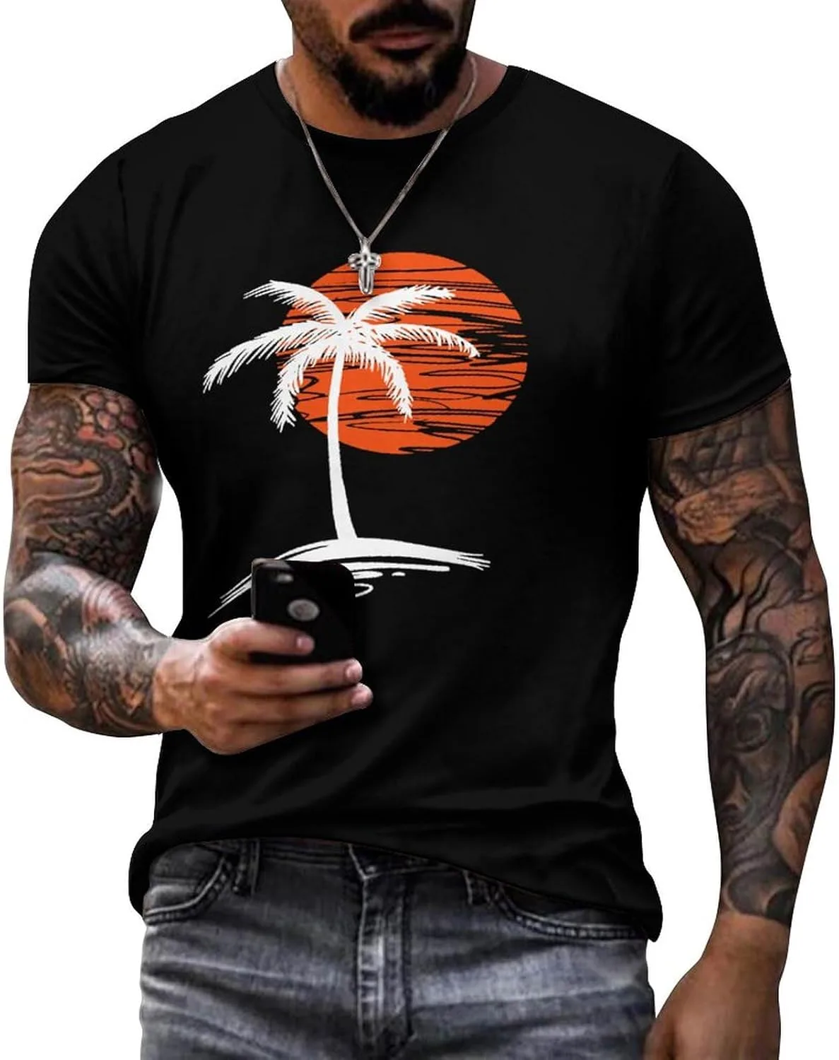 

Футболка с принтом пальм и солнца Eafxzmlrq