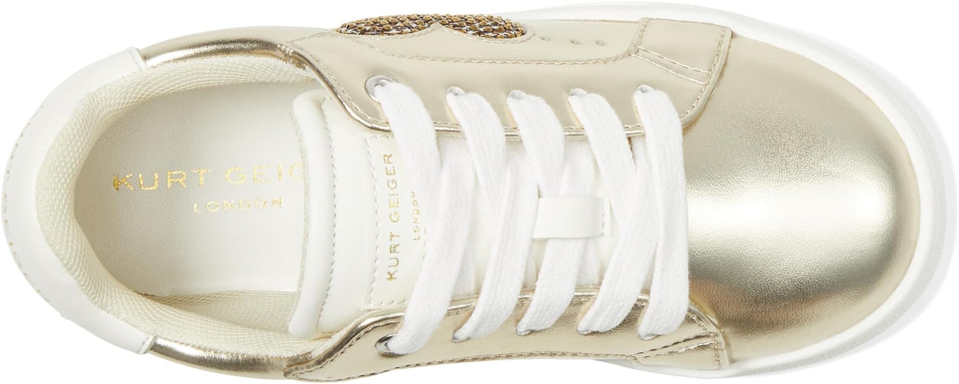 Кроссовки Kurt Geiger London Kids  Mini Luckson Heart, Gold — фото 2