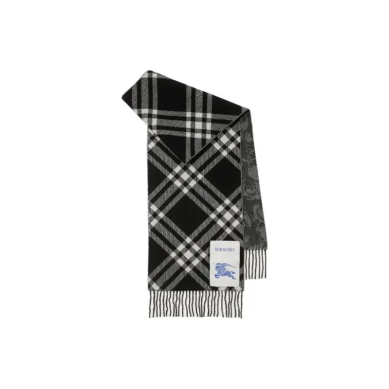 

Burberry Кашемировый вязаный шарф мужской серый