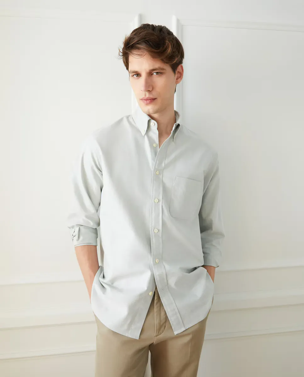 

Мужская спортивная оксфордская рубашка классического кроя Emidio Tucci, зеленый