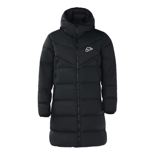 

Пуховик Nike Sportswear Down-fill Windrunner Stay Warm Windproof mid-length hooded down Jacket Black, черный