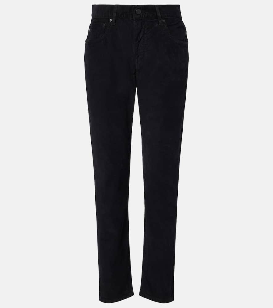 

Брюки slim из вельвета Ex Boyfriend mid-rise AG Jeans, Black