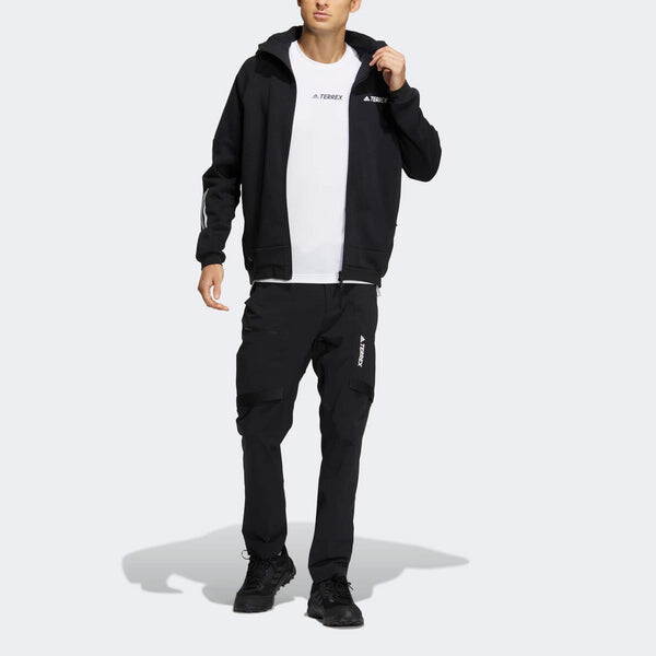 Куртка Adidas Terrex Knit Fz Hooded Jacket 'Olive Green', зеленый — фото 2