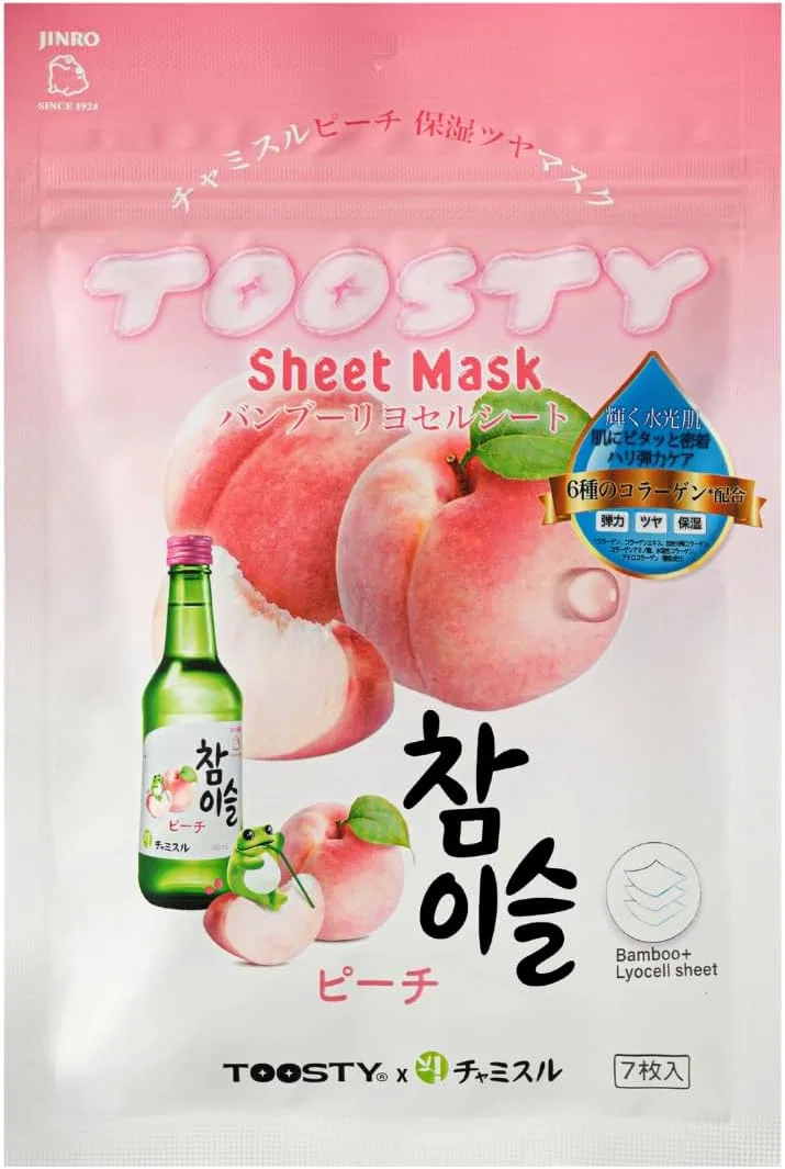 Тканевая маска Toosty — Листовая Peach Sheet Mask, ., персик, коллаген