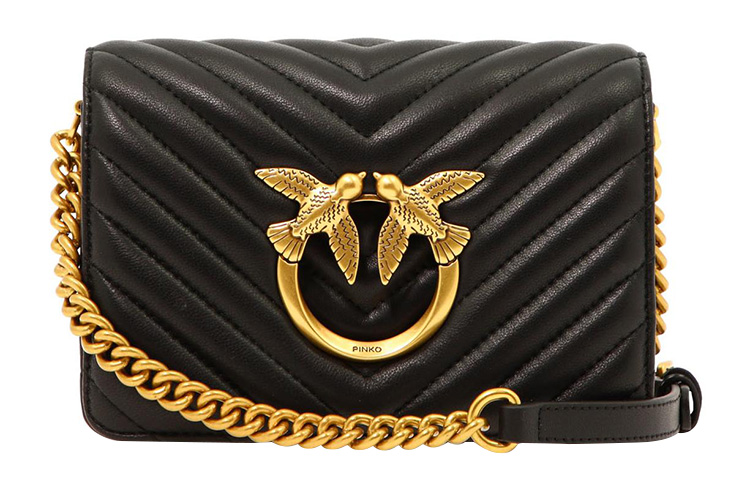 

PINKO Овчинная сумка через плечо, женская черная Crossbody Bag
