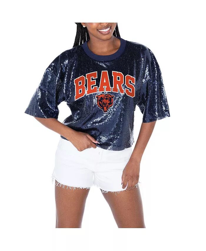 

Женская темно-синяя футболка Chicago Bears Rise Up с пайетками Gameday Couture