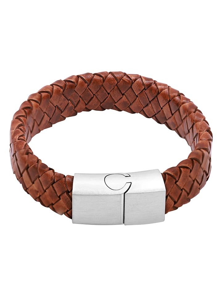 

Steel_Art Кожаный браслет коньячного цвета