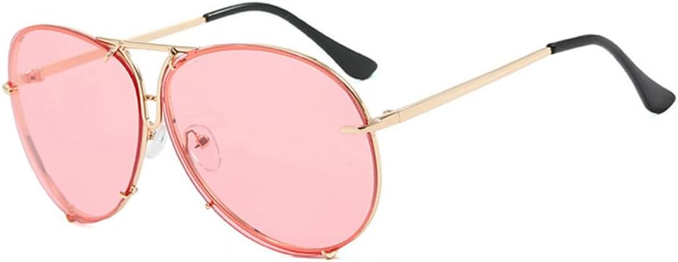 

Солнцезащитные очки для женщин и мужчин, увеличенного размера, металлические, с защитой от УФ-излучения UV400, для занятий спортом на открытом воздухе, бега и езды generic, Gold-pink
