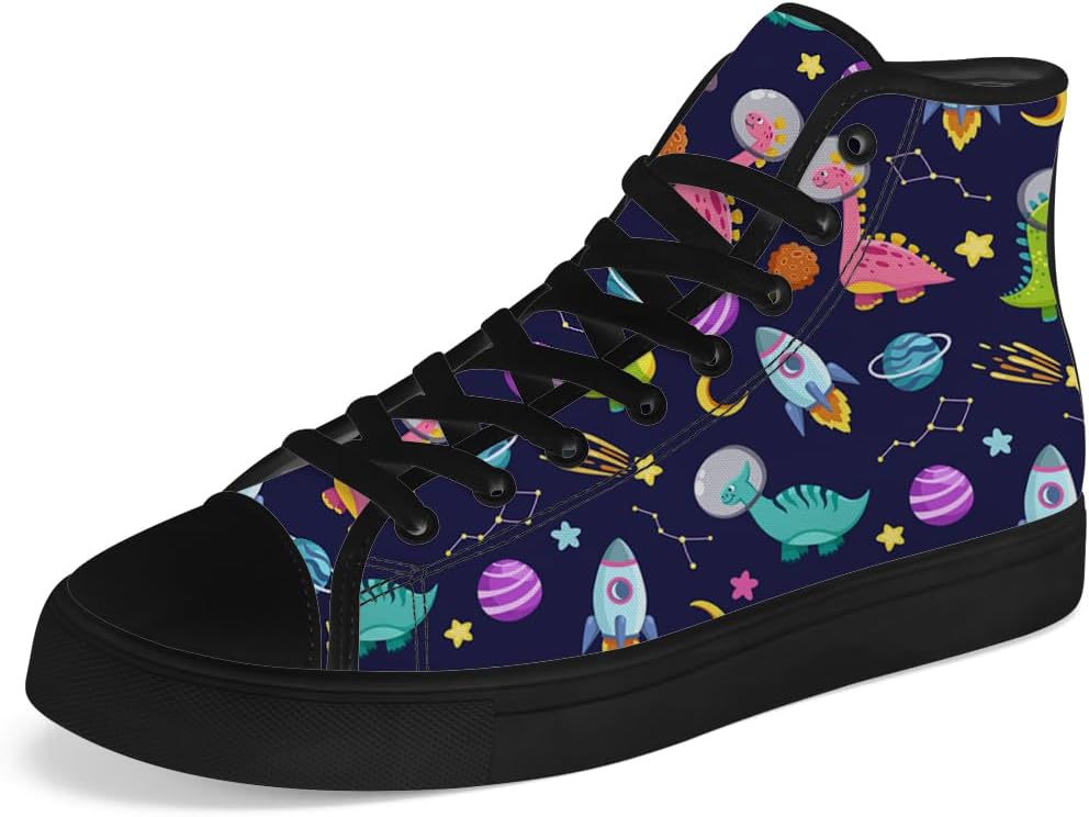 

Кеды на высокой подошве с динозаврами для мужчин и женщин, высокие кроссовки на шнуровке, повседневная обувь Chebing, синий