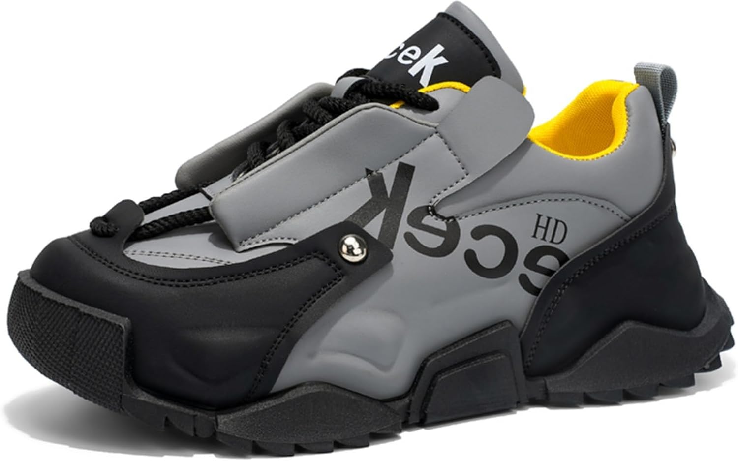 

Мужские прогулочные платформенные туфли Мужские модные кроссовки для увеличения роста Повседневные удобные кроссовки с противоскользящей танкеткой Легкие ретро повседневные обувь Размеры 6.5-13 Houdbdol, серый