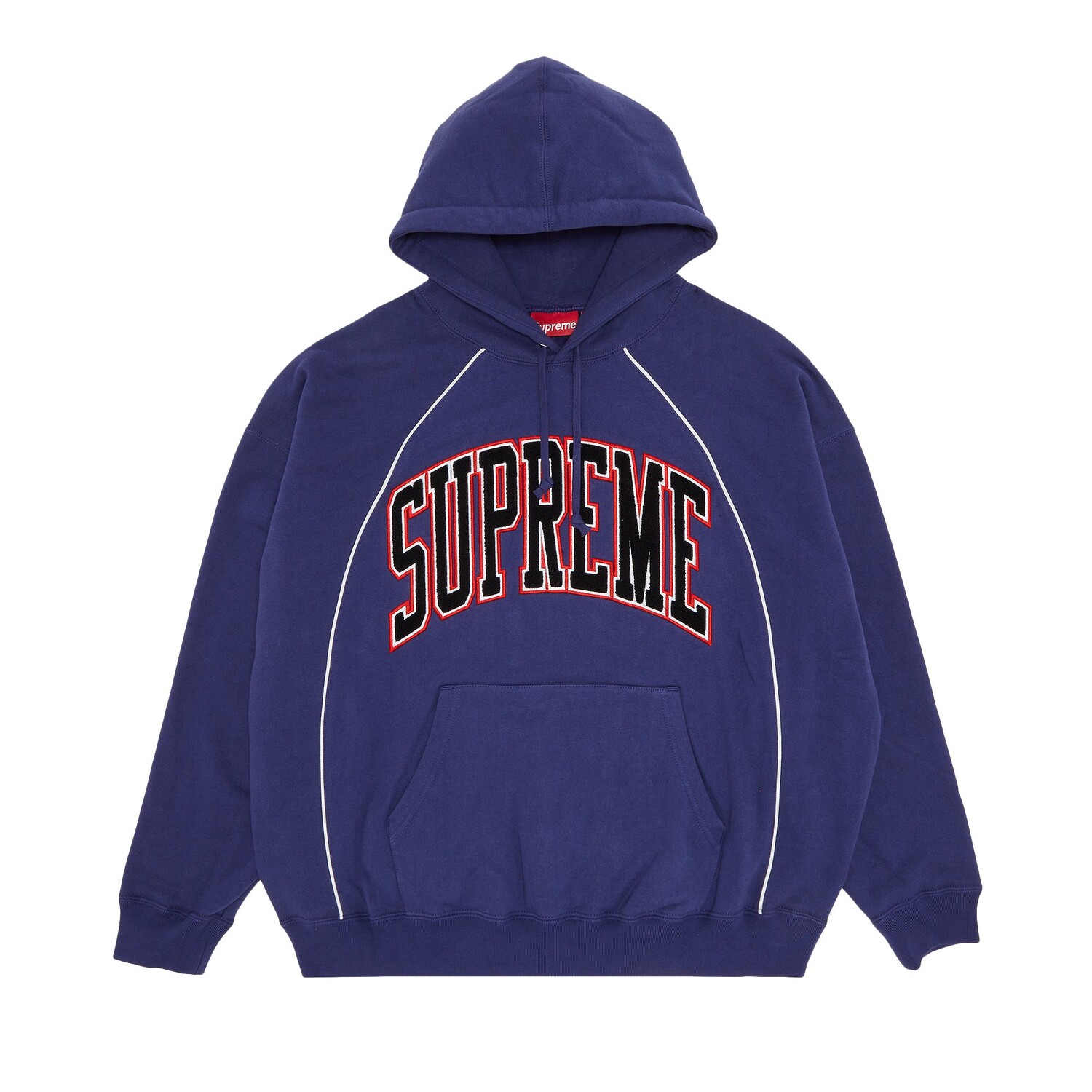 

Толстовка с капюшоном Supreme Boxy Piping Arc, Washed Navy