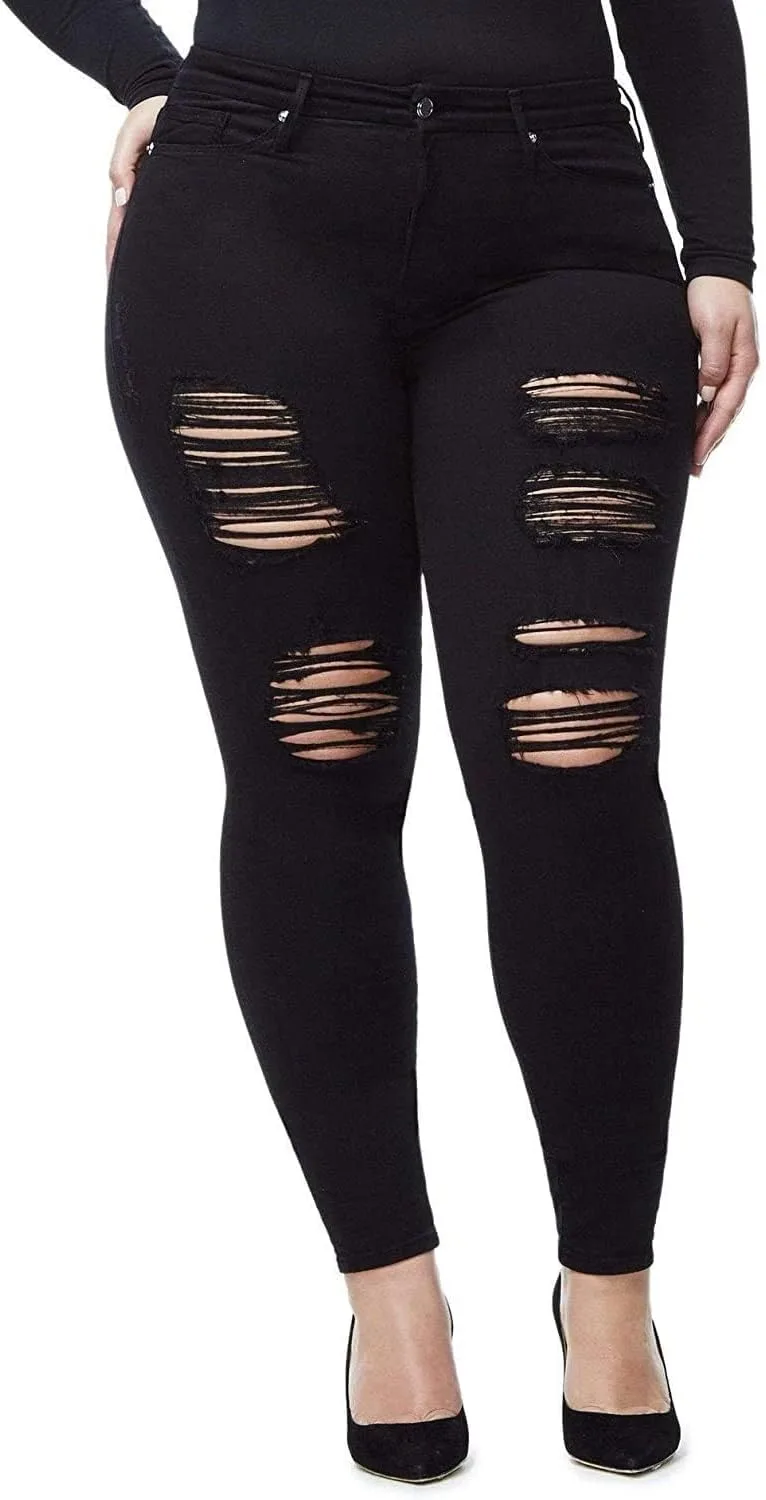 

Jack David/GAZOZ /926 Женские джинсы Plus Size с потертостями и прорезями на коленях Jeans for Love