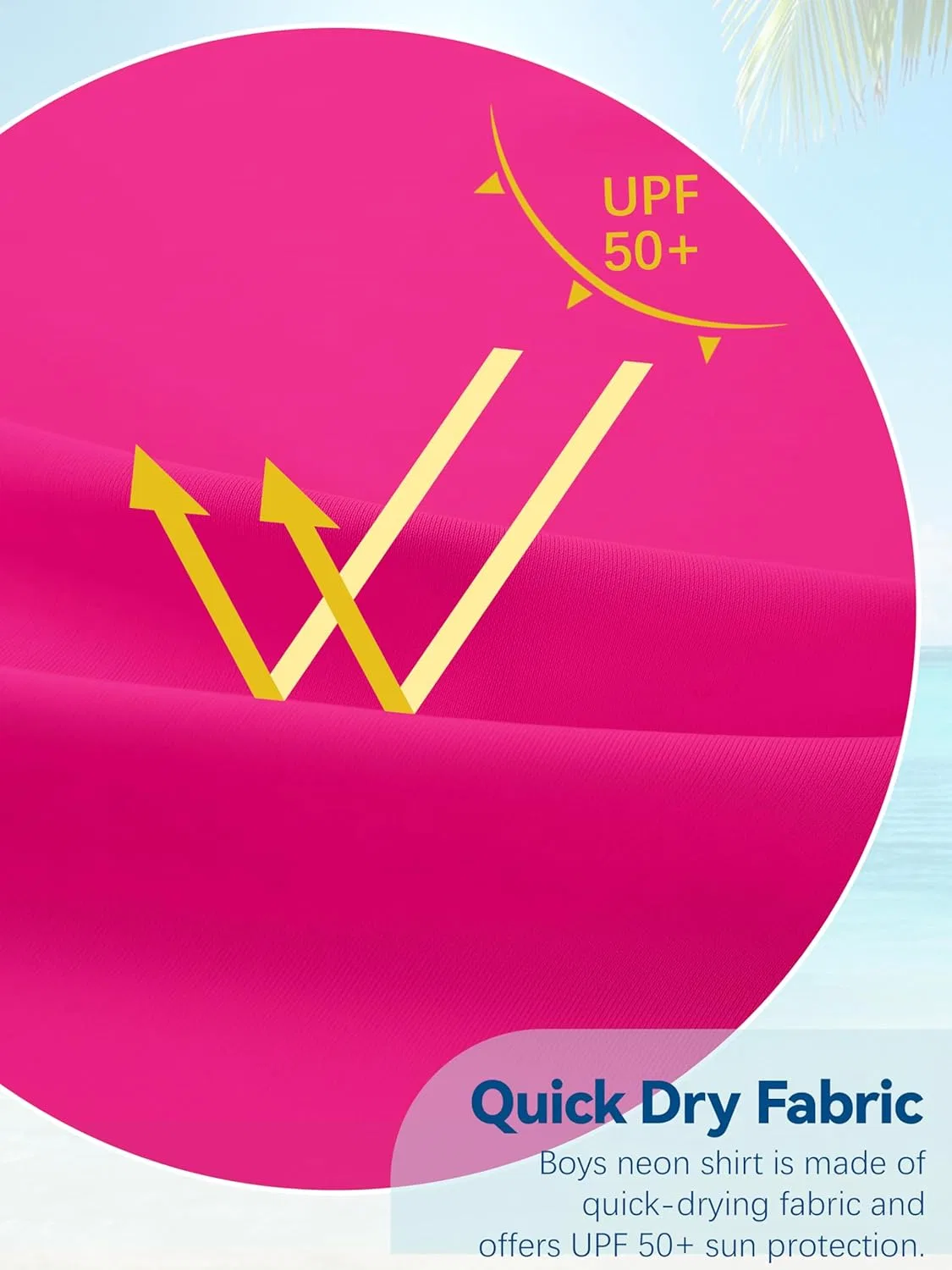 Футболка для мальчиков UPF 50+ Dry Fit WVQ, Neon Rose Red — фото 3