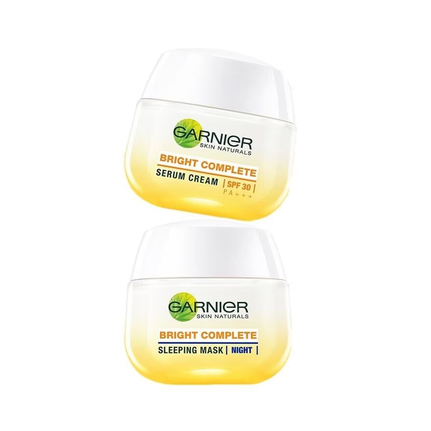 

Garnier Skin Naturals Bright Complete Крем-сыворотка с витамином C SPF30PA+++ 50 мл.+Garnier Skin Naturals Bright Complete Витамин C Йогуртовая ночная маска 50 мл, NULL