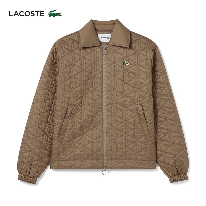 

Куртка Lacoste с ромбовидными лацканами и молнией, хаки