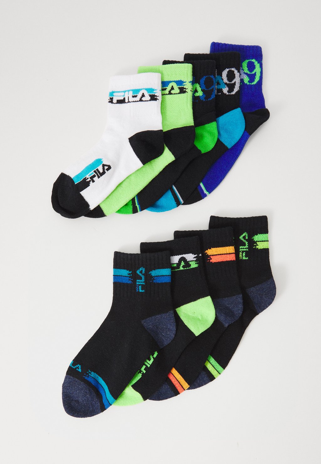 

Носки JUNIOR QUARTER PLAIN SOCKS 9 PACK UNISEX Fila, мультиколор