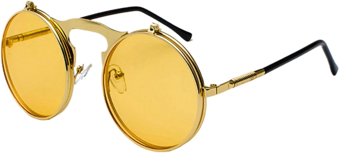 

Солнцезащитные очки с защитой от УФ-излучения UV400 | Круглые металлические очки-книжки в стиле панк | Для женщин и мужчин, для занятий спортом на открытом воздухе и вождения DSVIGF, C10