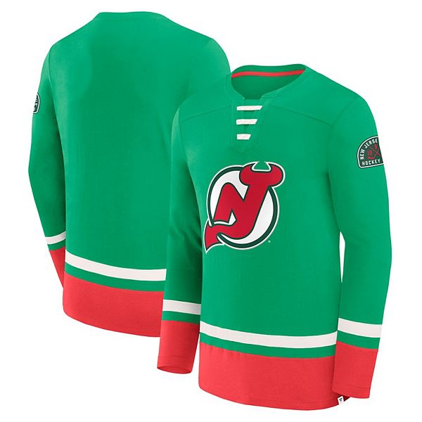 

Мужская зеленая футболка New Jersey Devils Vintage High Point с длинным рукавом Fanatics