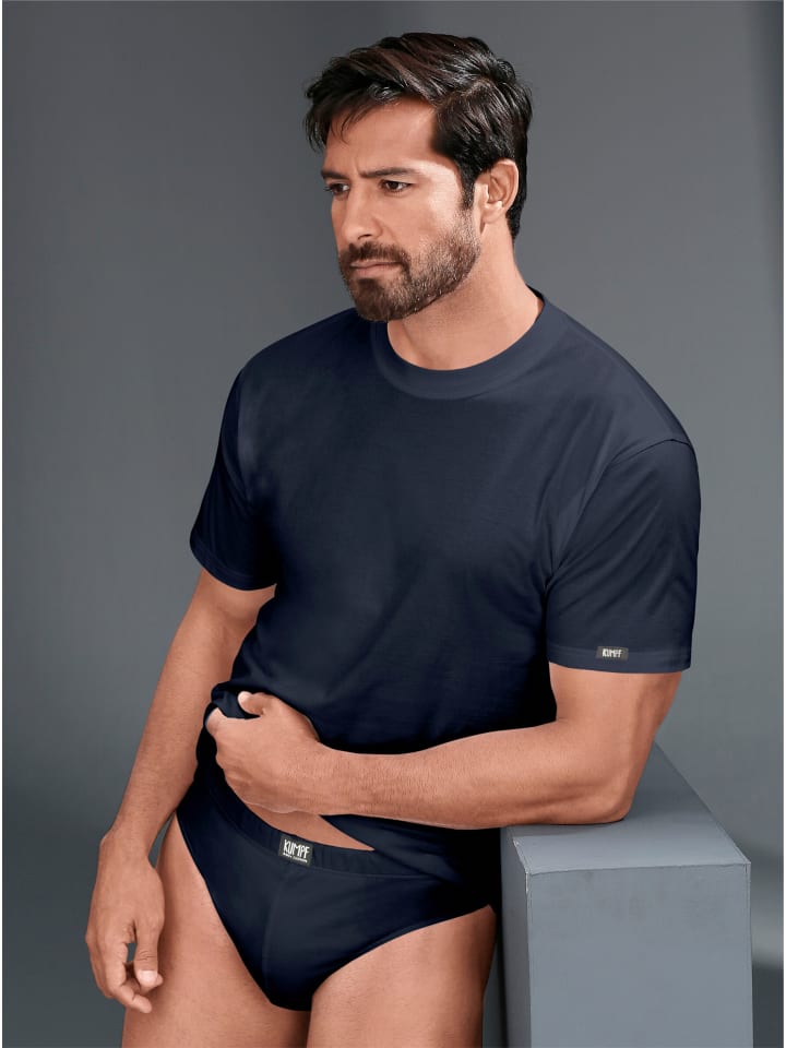 

Рубашка темно-синего и стального цветов Kumpf Body Fashion