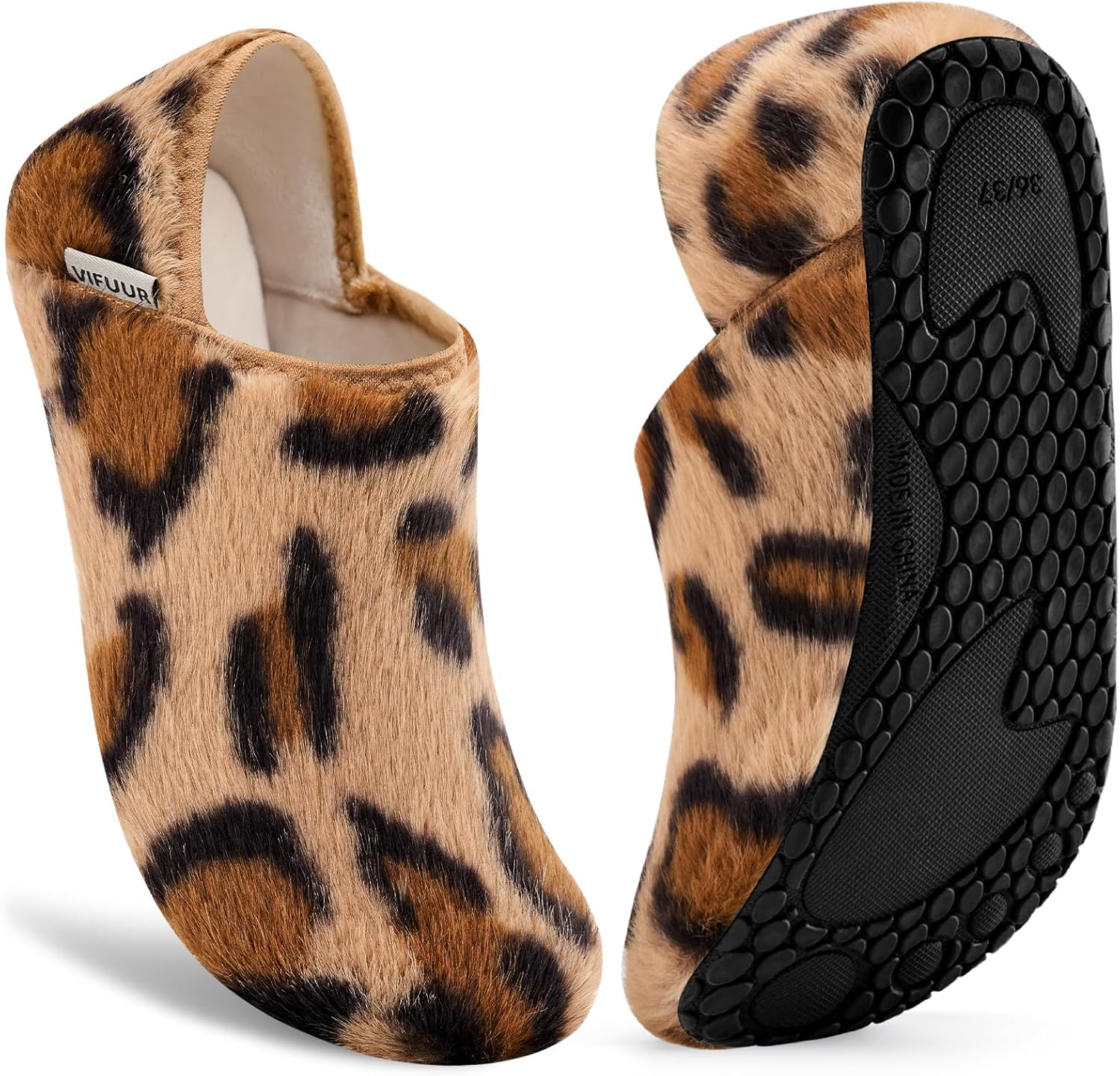 

Домашние тапочки VIFUUR для женщин и мужчин, носки-тапочки для дома, уютные пушистые тапочки, подходящие для спальни и путешествий, коричневый